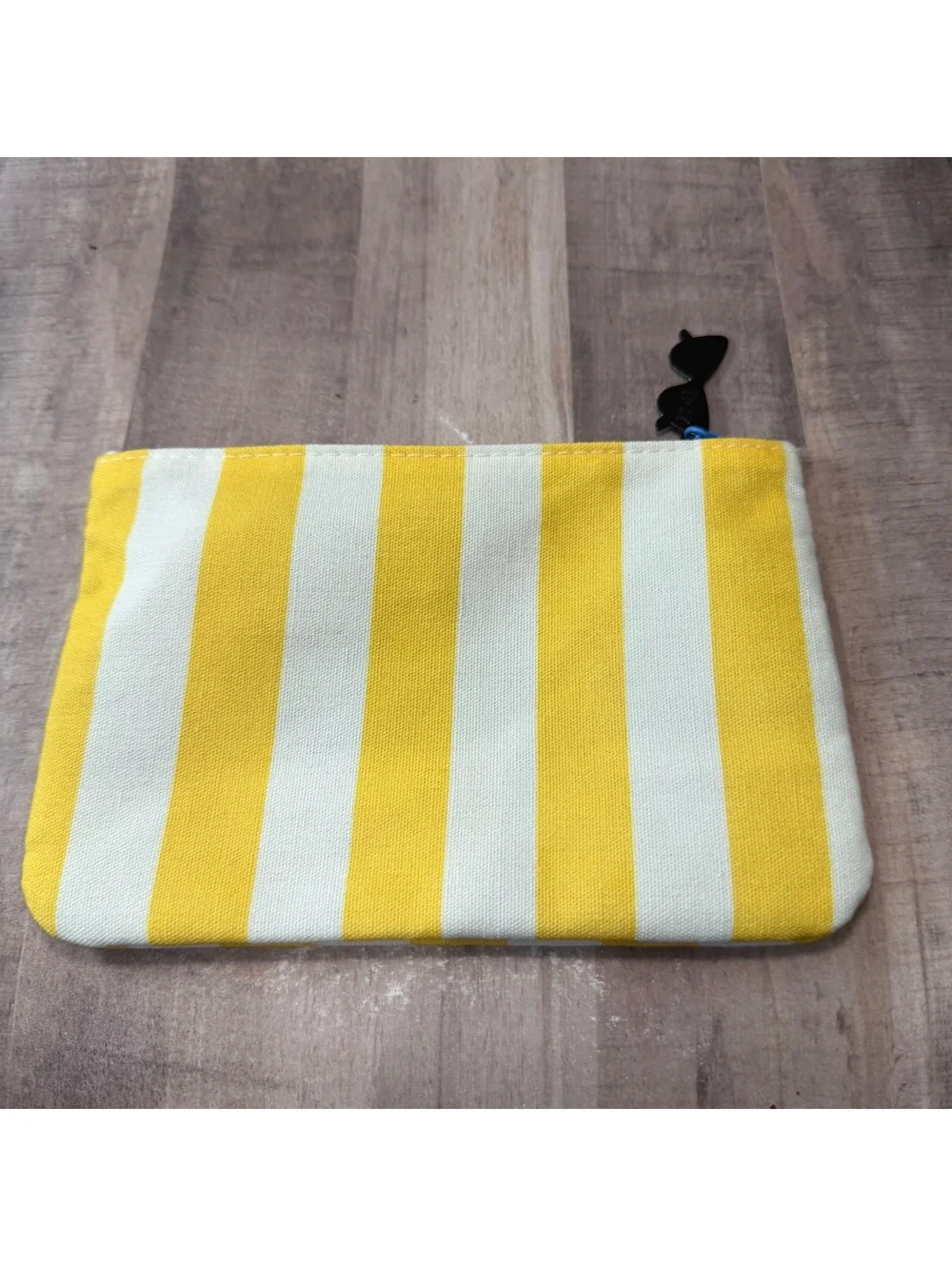 Ipsy July 2026 Yellow & White Stripe Sunglasses Pull Makeup Pouch BAG ONLY EMPTY